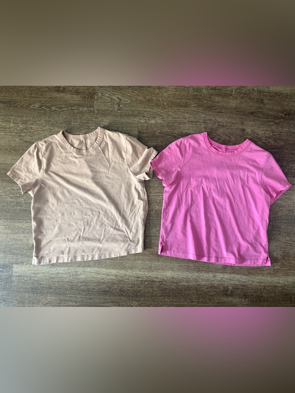 Lululemon Cotton Short Sleeve Tees - Pink & Tan